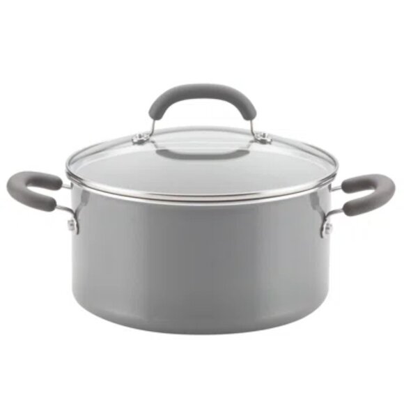 Rachael Ray Brights Nonstick Stock Pot/Stockpot with Lid | 6 Quart | Gray | NWT - Picture 1 of 4